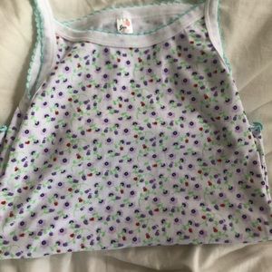 Purple and white floral tank top